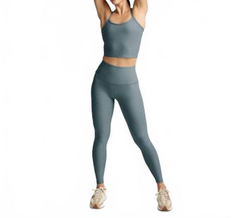 Beyond Yoga Caught In The Midi High Waisted Legging In Storm Heather