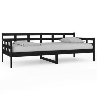 Berkfield Home Day Bed Black Solid Wood Pine 90x200 cm