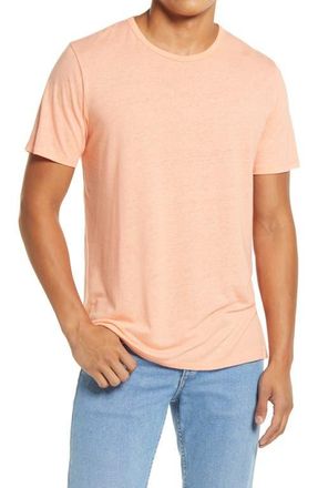 Rag & Bone Classic Air Mens Linen Blend T-Shirt in Peach Fizz at Nordstrom, Size Medium