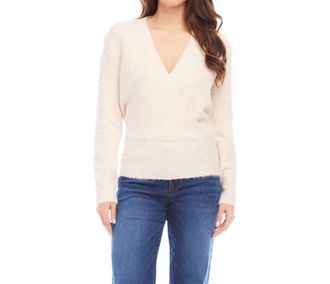 Karen Kane Wrap Sweater In Ivory