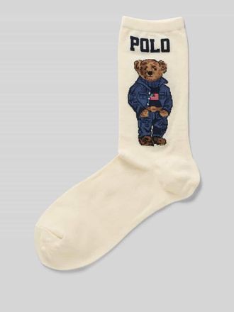 Polo Ralph Lauren Socken mit Label-Motiv-Print in Offwhite, Gr&ouml;&szlig;e 36-42