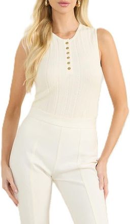 Marciano Giada Pointelle Sweater Tank in Beige at Nordstrom, Size X-Small