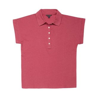 Brooks Brothers Linnen polo met korte mouwen - Dames - Polos - Roze - XS - Linnen - Tops