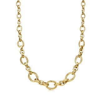 Ross-Simons 10kt Yellow Gold Graduated Oval-Link Necklace