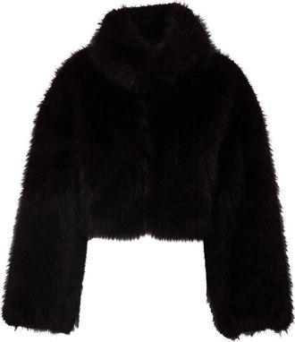 Rotate Korte jas van imitatiebont - Dames - Jassen - Bruin - S - Polyester - Jassen
