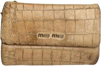 Miu Miu Pre-owned Wallets, female, Beige, Size: ONE SIZE Pre-owned Leather Wallet