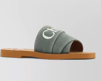 Chlo&eacute; cotton slides sandals