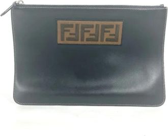 Fendi Pre-owned Leather clutches - Dames - Vintage Clutch - Zwart - ONE Size - Vintage