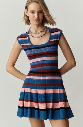 Maeve The Beca Ribbed Sweater Fit & Flare Mini Dress by Maeve