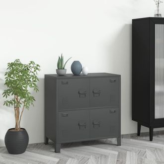 vidaXL Ba&uacute;l De Almacenaje Industrial Acero Antracita 75x40x80 Cm Vidaxl