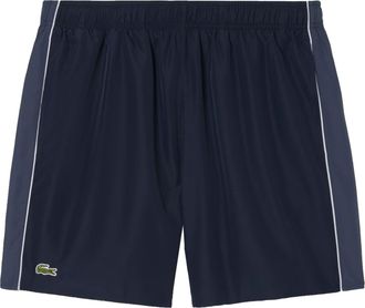 Lacoste Mens SWIM SHORTS BLACKBIRD/GRAPE - Black Cotton - Size X-Large