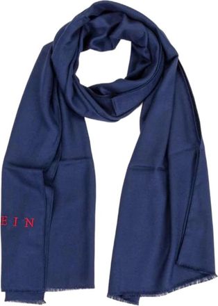 Philipp Plein Elegante Blauwe Viscose Sjaal - Heren - Sjaals - Blauw - ONE Size - Accessoires