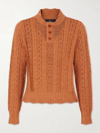 Ralph Lauren Pullover In Cotone Crochet Hannah - Arancione