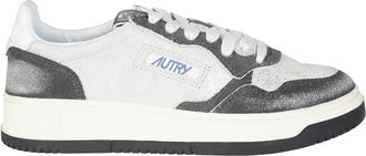 Autry White Grey Overlays Low-Top Sneakers