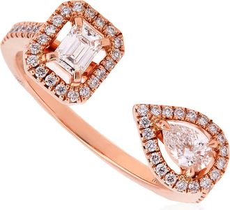 Messika My Twin Toi & Moi Pink Gold Diamond Ring, Size 49