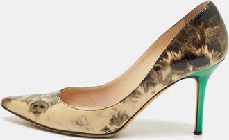 Jimmy Choo London Black/cream Leather Love Pointed Toe Pumps