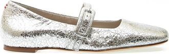 Halmanera Zilveren Leren Ballerinas - Dames - Ballerinas - Grijs - 37 EU - Leer - Schoenen