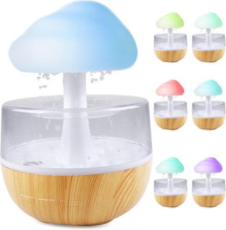 OEM Humidificador Con Efecto De Nubes De Lluvia Y Luz Nocturna: Fuente De Agua Con Efecto De Nubes 3 En 1, Difusor De Aceites Esenciales, Luz Nocturna De 