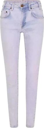 One Teaspoon Leren Broek Met Paspel - Dames - Skinny Jeans - Blauw - W29 - Leer - Jeans