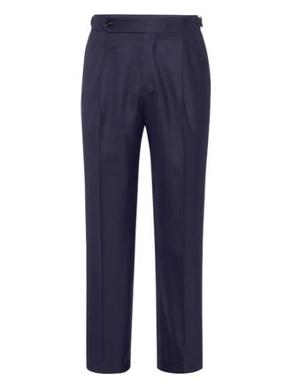 Brunello Cucinelli pleat-detail tuxedo trousers - Blue
