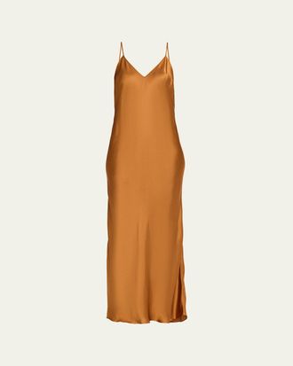 Isabel Marant Nevana Satin Backless Maxi Slip Dress