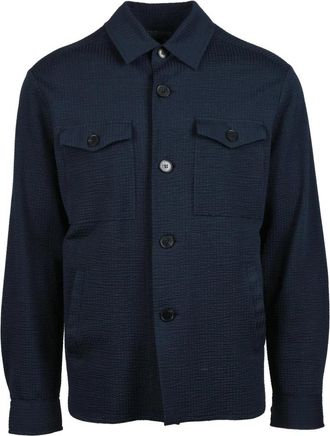 Harris Wharf London Katoenmix Overhemd - Heren - Casual Overhemden - Blauw - M - Katoen - Overhemden