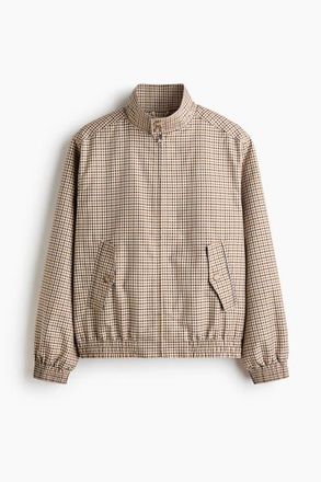 H&M Twill Jacket in Beige/checked at Nordstrom, Size Xx-Large