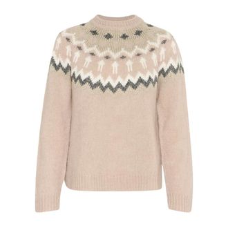 Inwear Rondgebreide trui - Dames - Ronde hals truien - Beige - M - Truien & Vesten