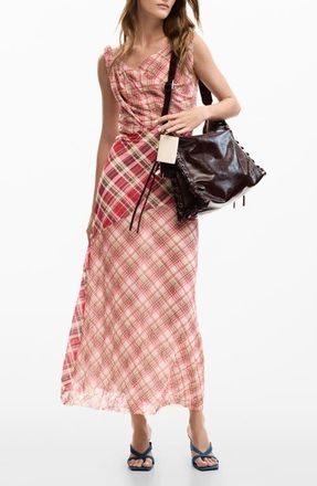 Desigual Print Sleeveless Flare Maxi Dress in Burgundy at Nordstrom, Size X-Small
