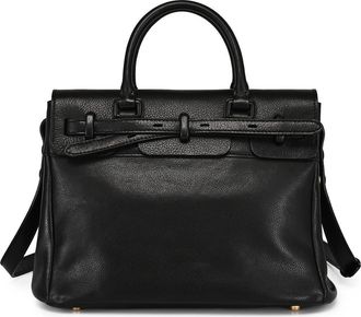 OLD TREND Wishbone Genuine Leather Structured Heritage Satchel in Black at Nordstrom
