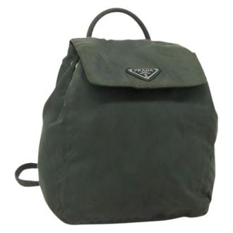 Prada Pre-owned Backpacks, female, Green, Size: ONE SIZE Pre-owned Nylon Backpack