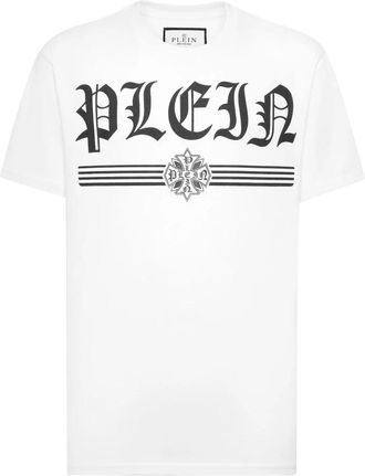 Philipp Plein Ronde Hals T-Shirt Gothic - Heren - T-shirts - Wit - 4XL - Katoen - Tops