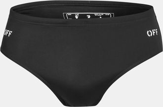 Off-white Mens Off White Arrow Regular Fit Swim Brief in Black/White - Size X-Small