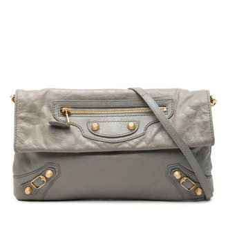 Balenciaga Pre-owned Balenciaga Lambskin Motocross Giant 12 Envelope Clutch With Strap Ladies HW7FWBTF2QY1SKXF