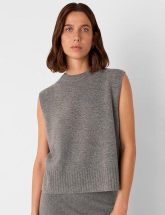 Whistles Knitted Sleeveless Vest in Grey at Nordstrom, Size X-Small