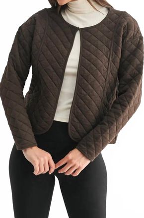 Mono B Vista Quilted Jacket In Chocolate