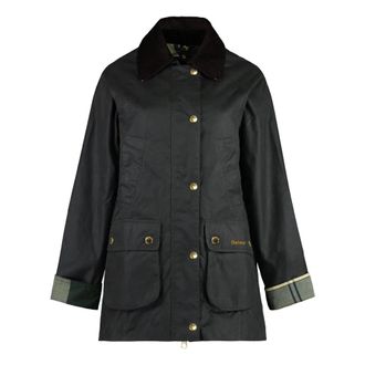 Barbour Light Jackets, female, Green, Size: S Stylish Waxed Cotton Jacket