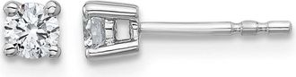 Diamond2Deal 14k Gold 1/3 ct Round Lab Grown Diamond Stud Earrings VS Clarity, D-E Color