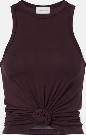 Magda Butrym Floral-appliqu&eacute; cotton-blend tank top