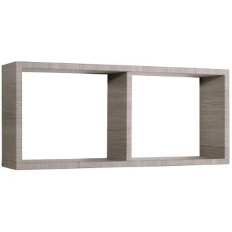 OEM Estante Rectangular De Pared 2 Compartimentos Mod. Morgana Roble Moka