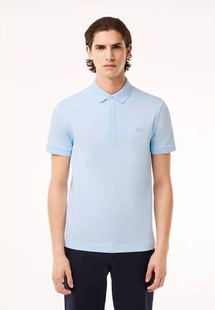 Lacoste Regular Fit Paris Stretch Pique Polo In Light Blue