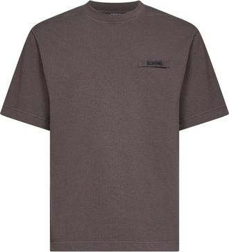 Jacquemus Gros Grain T-shirt - Heren - T-shirts - Bruin - M - Katoen - Tops