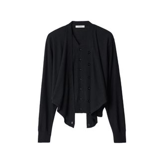Christophe Lemaire Trompe-lail Cardigan In Merino Wool Blend