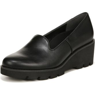 Vionic Mens Vionic Willa I7294L2002 Loafers Black Leather Wedge Heel ZAP1939