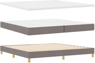 vidaXL Cama Con Somier Y Colch&oacute;n Crema 90x200 Cm Fabric Taup&eacute; Vidaxl