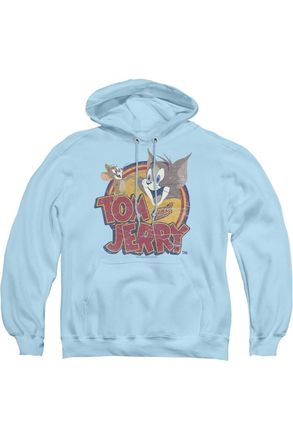 Gildan Tom And Jerry Water Damaged Adult Pull Over Hoodie / Hooded Sweatshirt