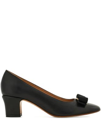 Ferragamo Vara Bow 50mm pumps met blokhak - Zwart