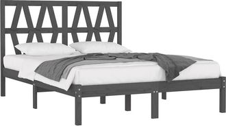 vidaXL Vidaxl - Estructura De Cama De Madera Maciza De Pino Gris 200x200 Cm