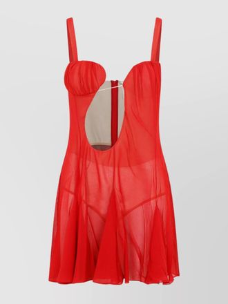 Nensi Dojaka silk asymmetric cutout mini dress