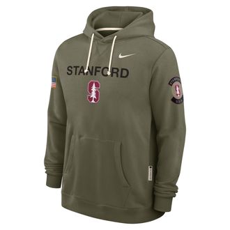 Nike Stanford 2025 Military Appreciation Nike Mens Dri-FIT College Pullover Hoodie in Green | 03AZ2DHSDN-R4M